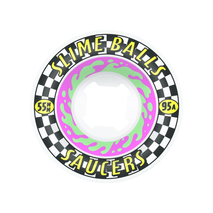 Santa Cruz Slime Balls Saucers 55mm 95a roues de skate (jeu de 4) Santa Cruz Slime Balls Saucers 55mm 95a roues de skate (jeu de 4)