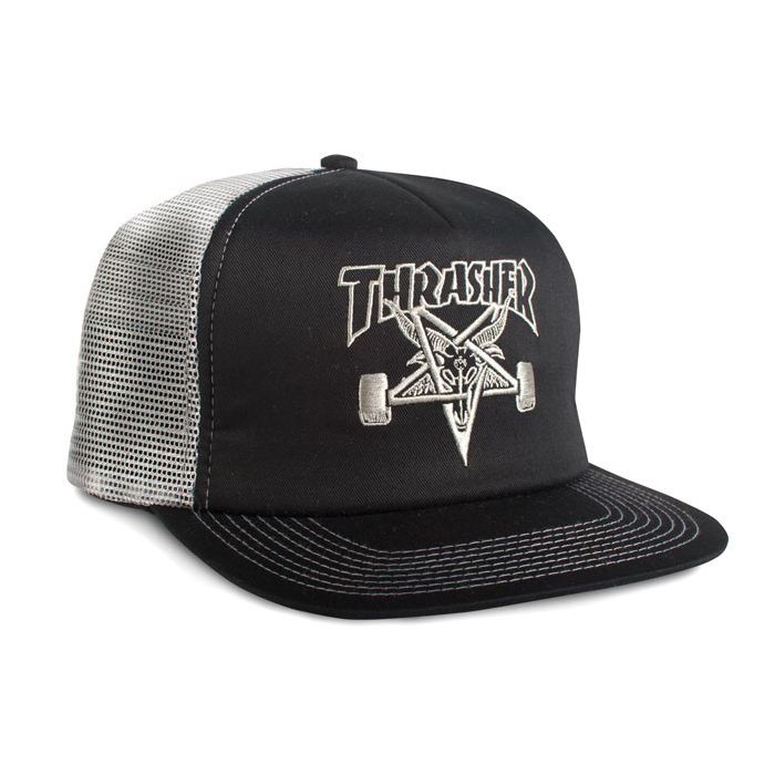 Thrasher Skate Goat EMB Casquette mesh black grey Thrasher Skate Goat EMB Casquette mesh black grey