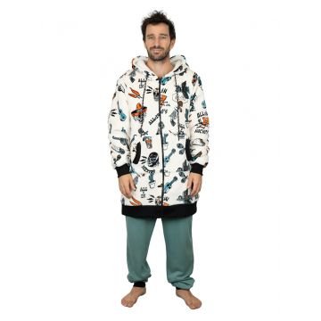 All-In Veste Plaid Poncho zippé