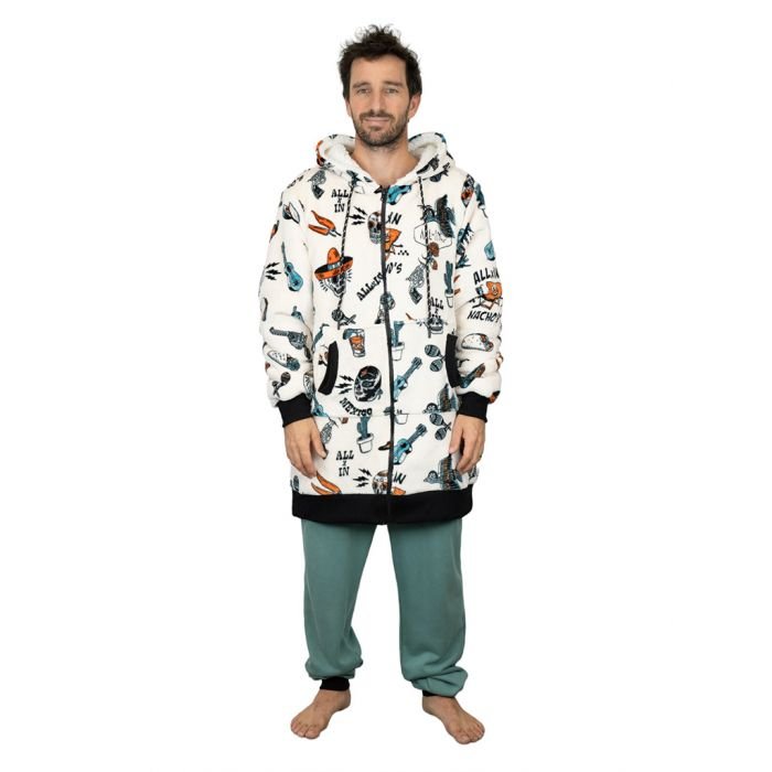 All-In Veste Plaid Poncho zippé