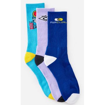 RIP CURL Retro Crew&nbsp;pack 3 paires de chaussettes