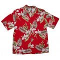 TWO PALMS Orchyd Red Chemise hawaienne