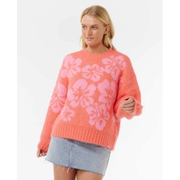 RIP CURL&nbsp;Hibiscus Heat&nbsp;Jacquard Crew&nbsp;pull femme&nbsp;
