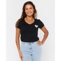 RIP CURL Heart V Neck tshirt manches courtes femme RIP CURL Heart V Neck tshirt manches courtes femme