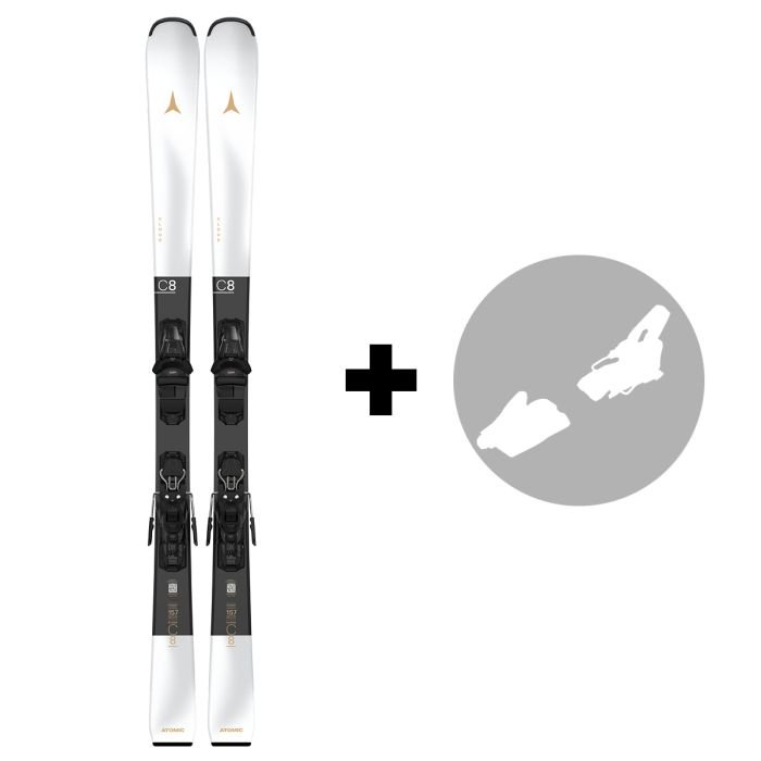 Pack Atomic Cloud C8 + fixations M 10 GW White/Light Sand 2026 pack skis complets pour femme