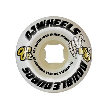 OJ Wheels Double Duro White 58mm 101A/95A (jeu de 4)