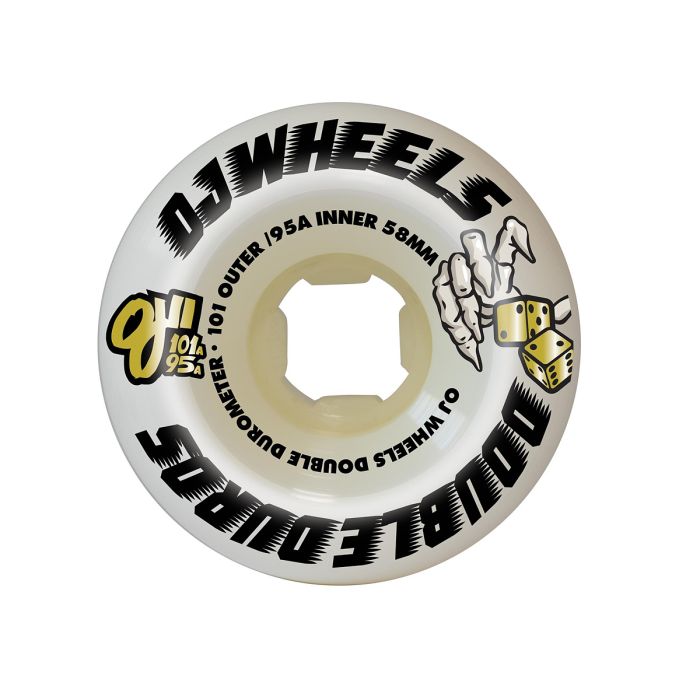 OJ Wheels Double Duro White 58mm 101A/95A (jeu de 4) OJ Wheels Double Duro White 58mm 101A/95A (jeu de 4)