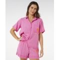 RIP CURL Hotel Malibu Embroid Shirt chemise manches courtes femme RIP CURL Hotel Malibu Embroid Shirt chemise manches courtes femme