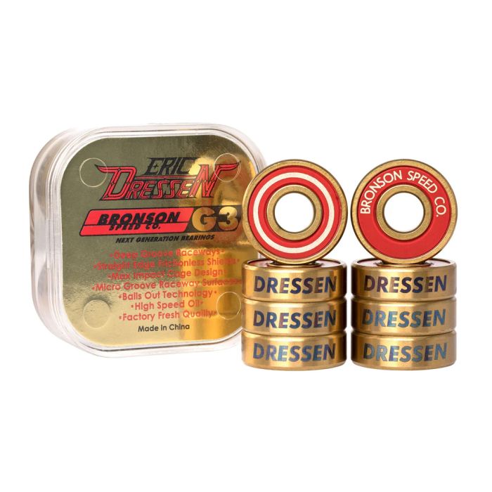 Bronson G3 Eric Dressen roulements de skateboard (jeu de 8) Bronson G3 Eric Dressen roulements de skateboard (jeu de 8)
