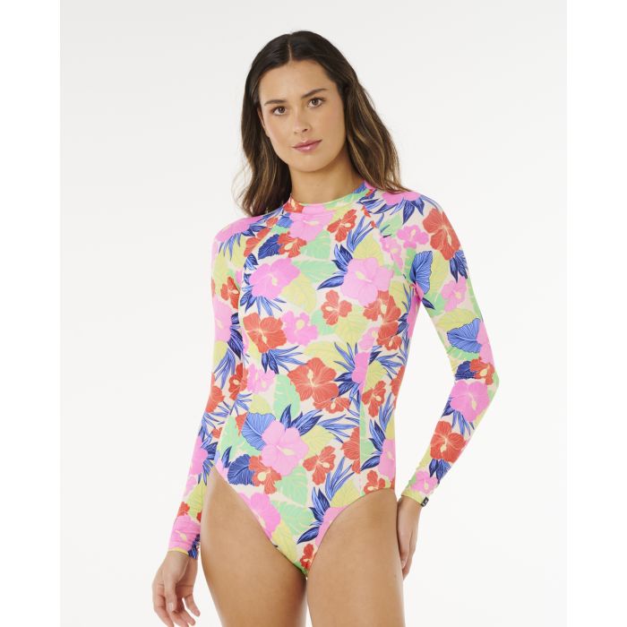 RIP CURL Party Wave UPF Surf Suit shorty néoprène manches longues femme RIP CURL Party Wave UPF Surf Suit shorty néoprène manches longues femme