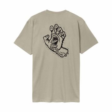 Santa Cruz Stamped Screaming Hand Stone Grey T-shirt à manches courtes homme