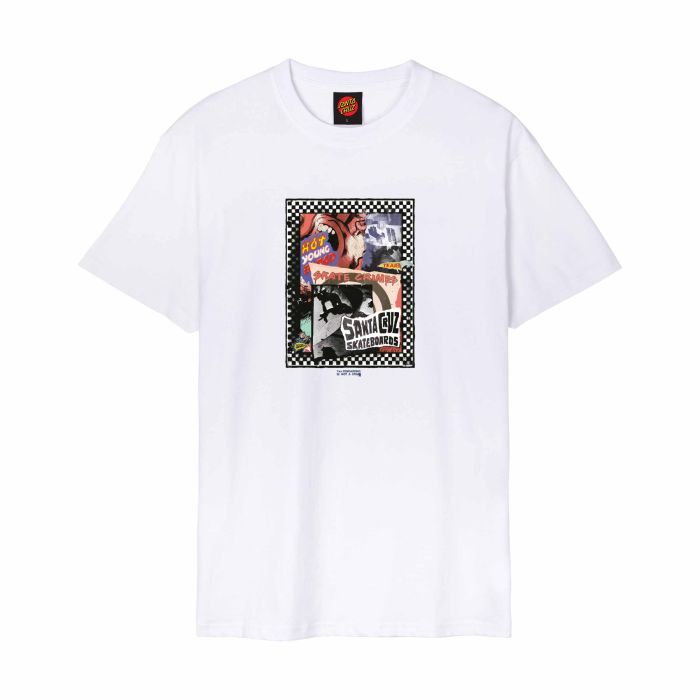 Santa Cruz Ad Collage Front White T-shirt à manches courtes homme Santa Cruz Ad Collage Front White T-shirt à manches courtes homme