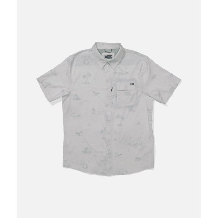 SALTY CREW Flagship UV Button Up White Chemisette pour homme SALTY CREW Flagship UV Button Up White Chemisette pour homme