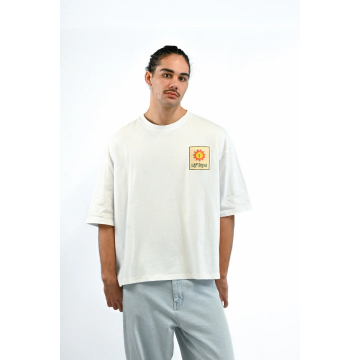 NATIF Sunny Bloom Blanc T-shirt à manches courtes pour homme