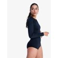 Roxy Essentials Ls Back Zipped One Maillot en lycra une pièce à manches longues zip dorsal pour femme